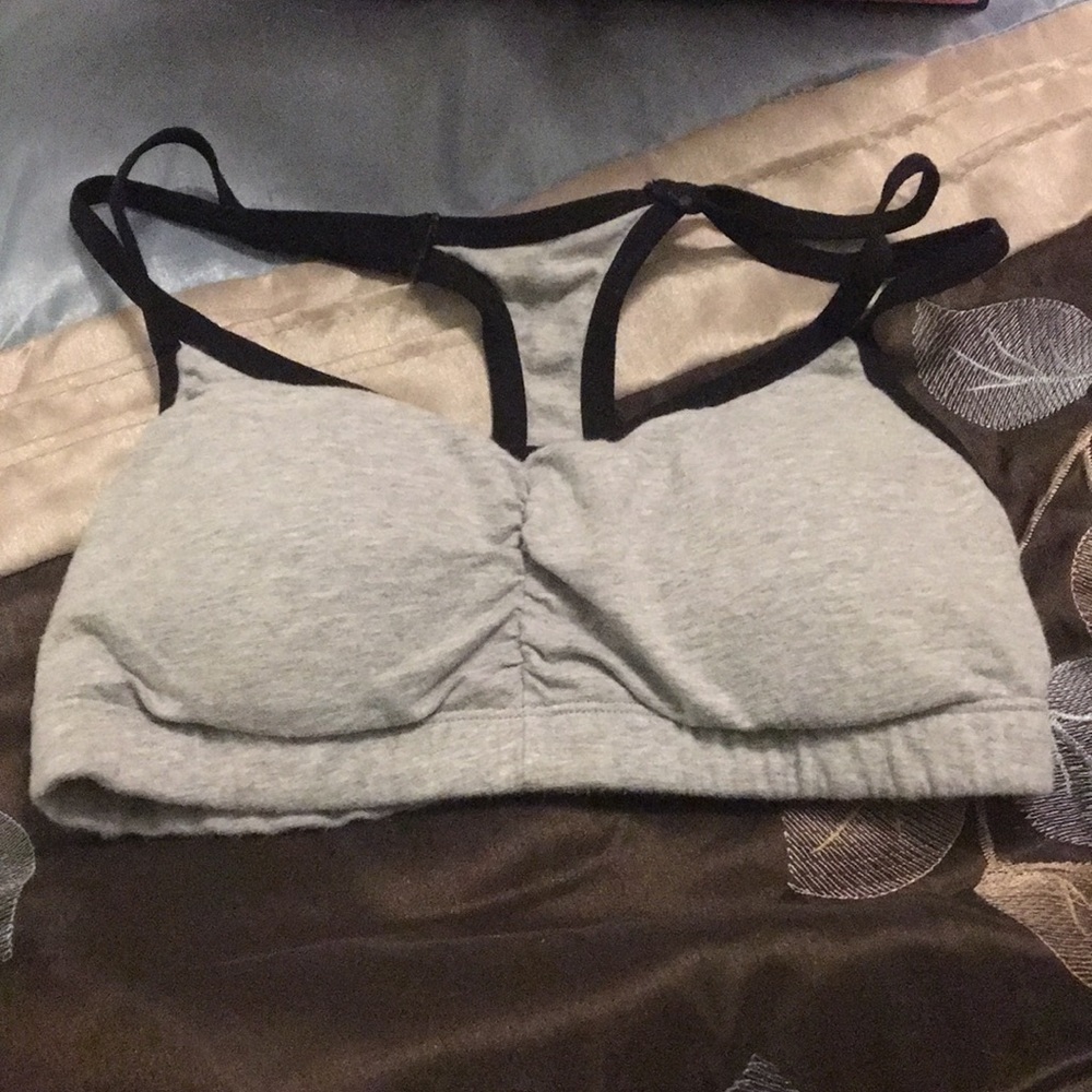 Grey & Black Sports Bra